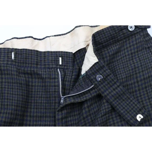 Vintage 30s Mens Size 32x28 Distressed Wool Wide Leg Pants Trousers Plaid USA